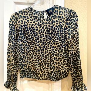 Cavalli Class Roberto Cavalli Leopard Print Silk Made In Italy Blouse Sz2